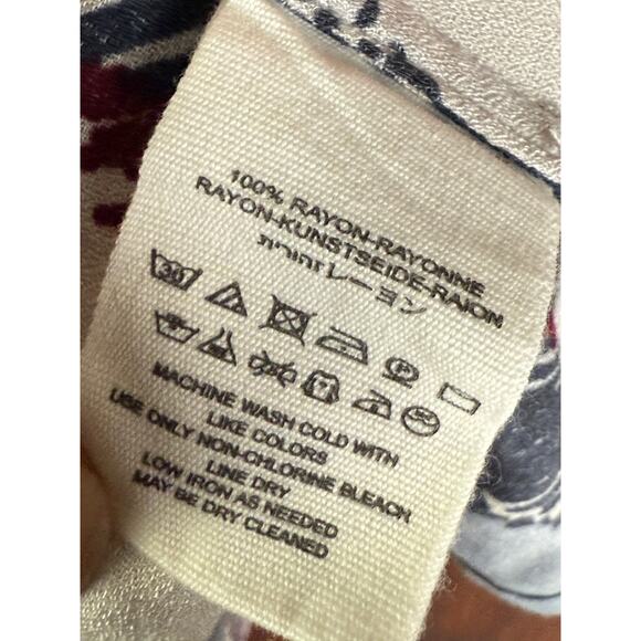 Free People Flying Swan Button Up Dress Top Fashion Cream Gray Red Blue Women XS - Picture 5 of 7